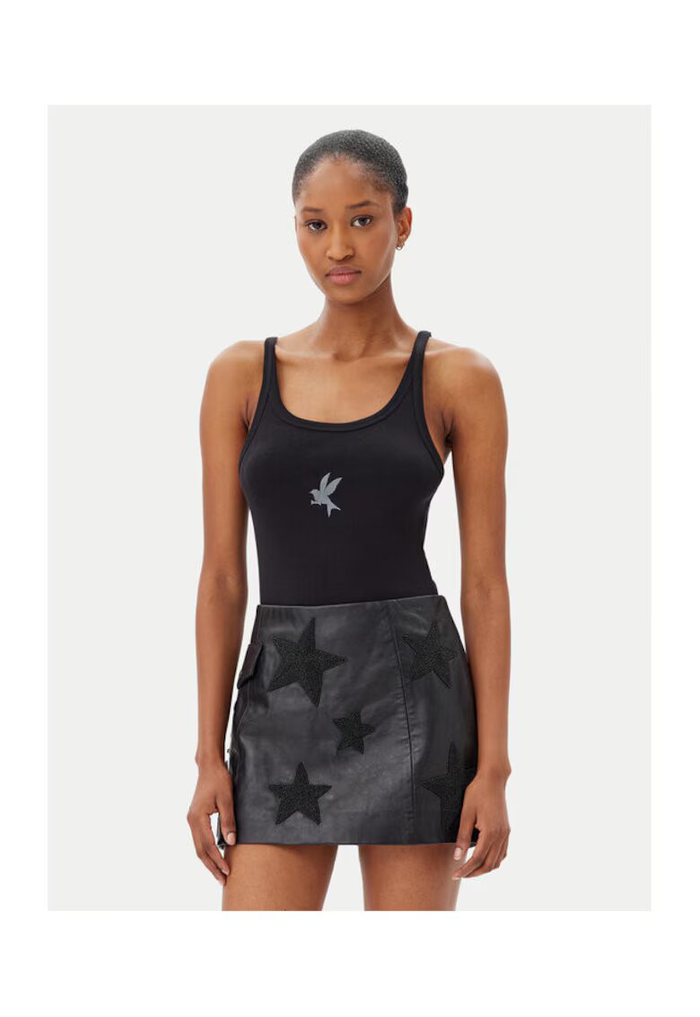 ONE TEASPOON Top dama 26605F - Bumbac - Negru