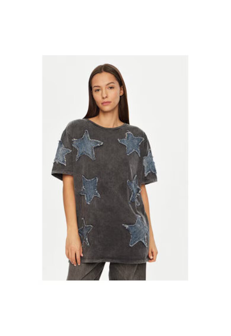 ONE TEASPOON Tricou dama - 304604331 - Bumbac - Gri - Gri