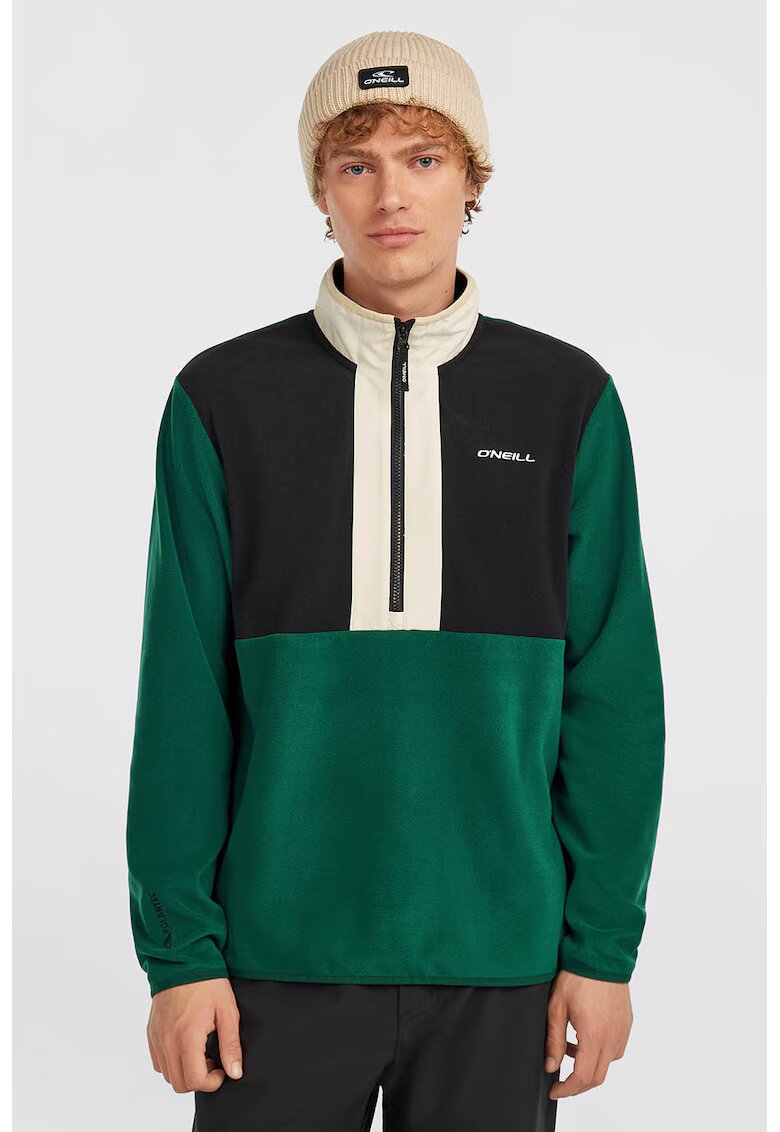 ONeill Bluza de trening din fleece cu fenta cu fermoar - pentru schi WC'Cruz Triple Polartec® - Verde/Alb fildes/Negru