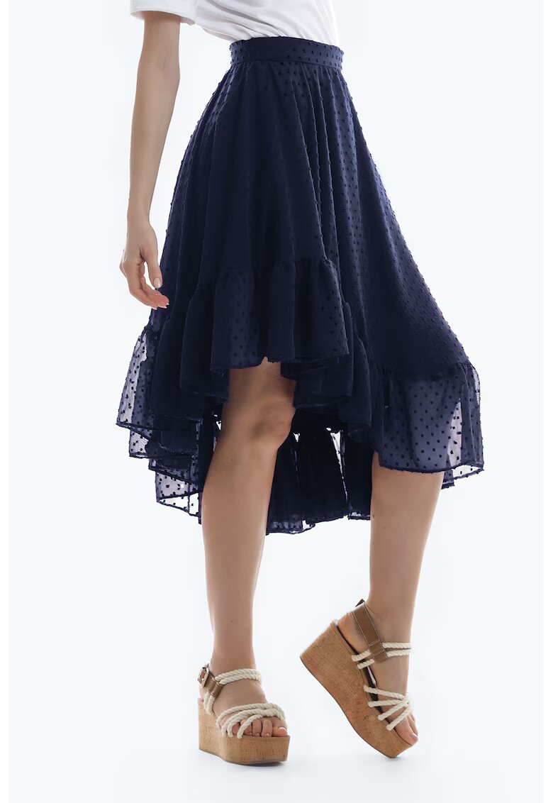 ONIBON FASHION Fusta asimetrica cu talie inalta - Bleumarin
