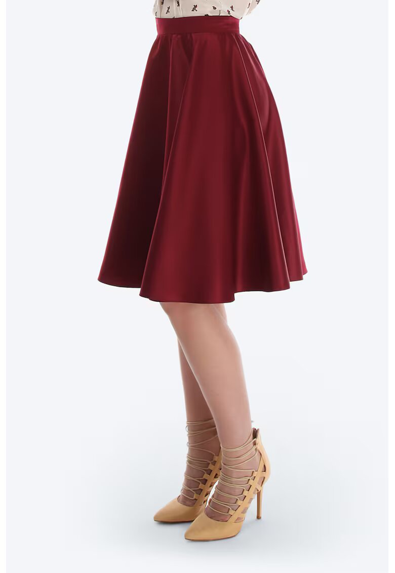 ONIBON FASHION Fusta midi evazata - Visiniu
