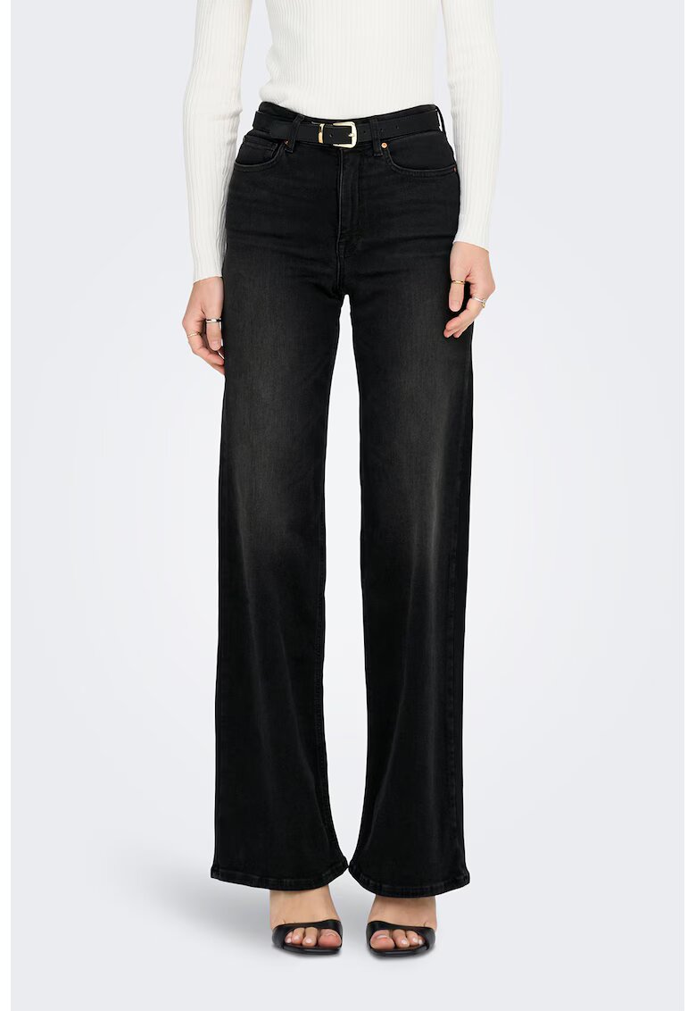 Only Blugi drepti cu talie inalta - Negru