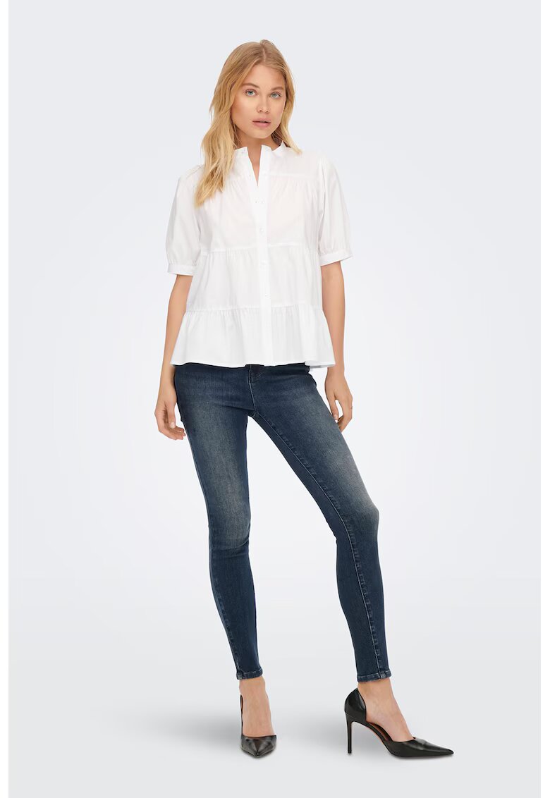 Only Blugi skinny cu aspect decolorat - Albastru inchis