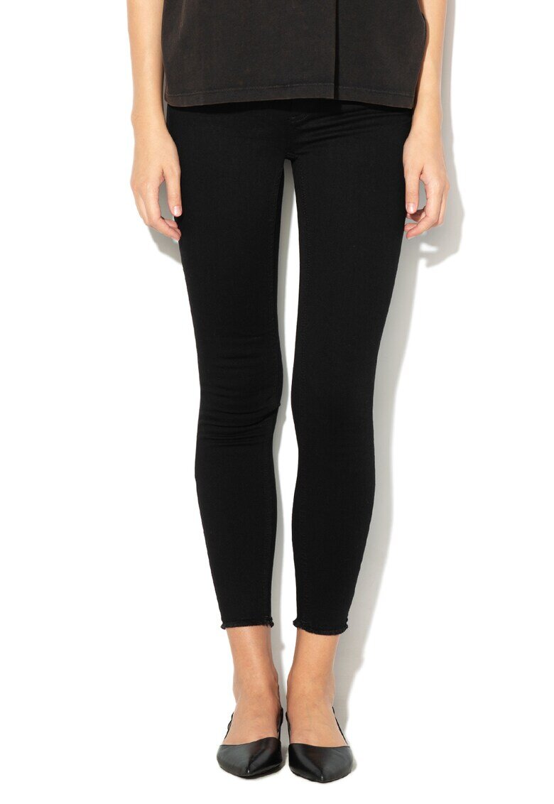 Only Blugi skinny cu talie medie Blush - Negru