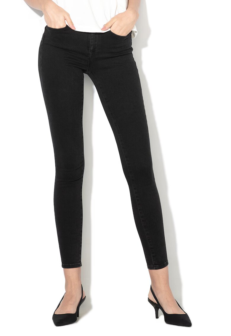 Only Blugi skinny push-up cu talie medie Power - Negru