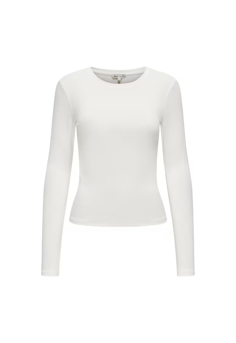 Only Bluza cambrata cu decolteu la baza gatului - Alb