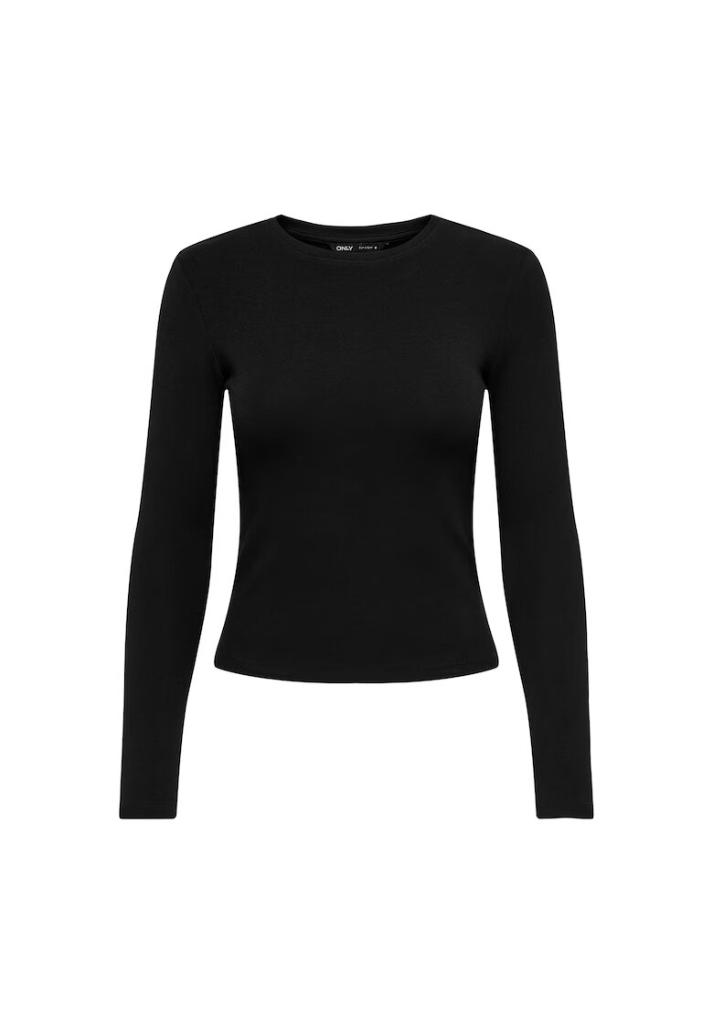 Only Bluza cambrata cu decolteu la baza gatului - Negru
