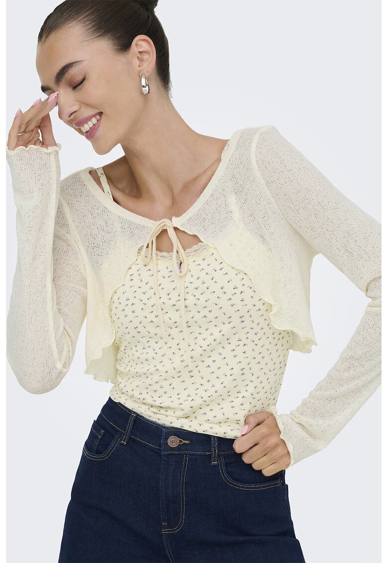 Only Bluza cu aspect 2in1 Lemone - Crem