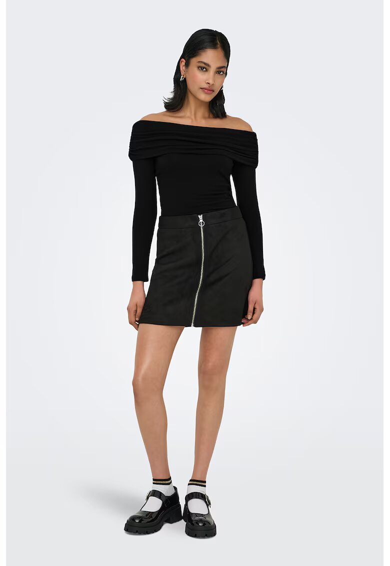 Only Bluza cu decolteu pe umeri - Negru