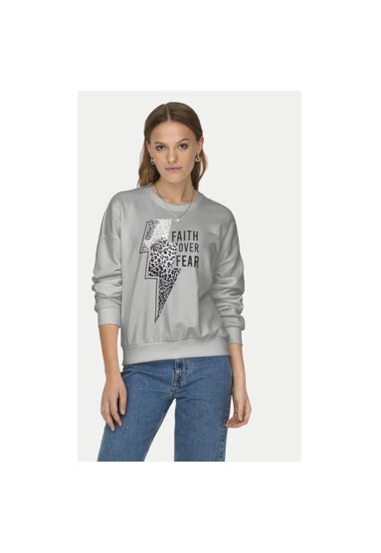 Only Bluza dama - 304784095 - Bumbac/Poliester reciclat - Gri - Gri