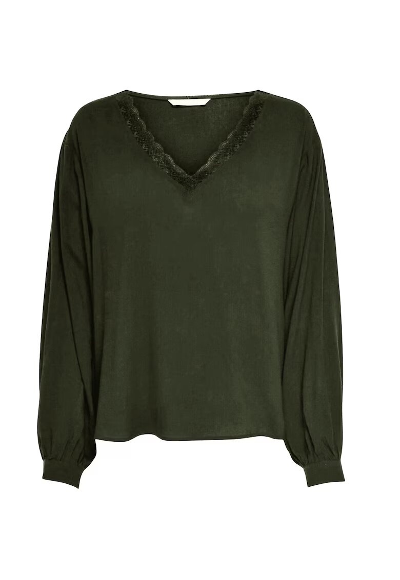 Only Bluza dama Jasmine - Viscoza - Decolteu in V - Kaki -