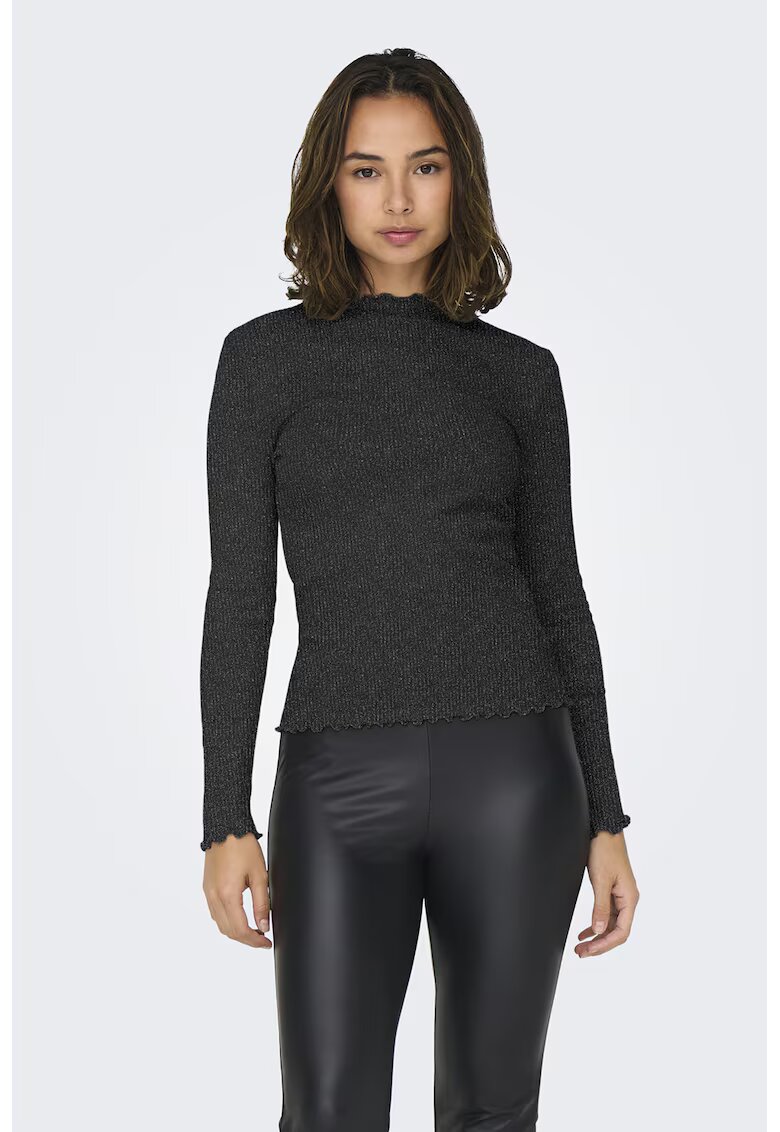 Only Bluza din amestec de bumbac organic - Negru