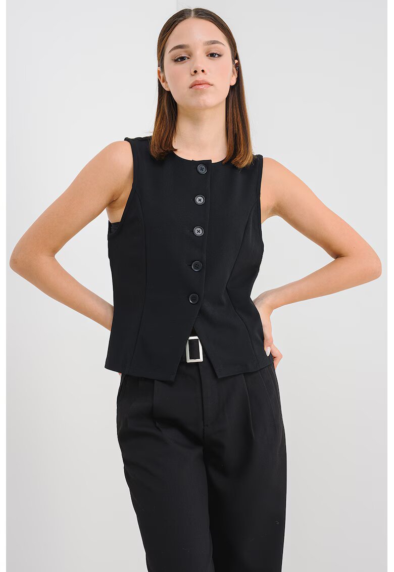 Only Bluza slim fit cu nasturi - Negru