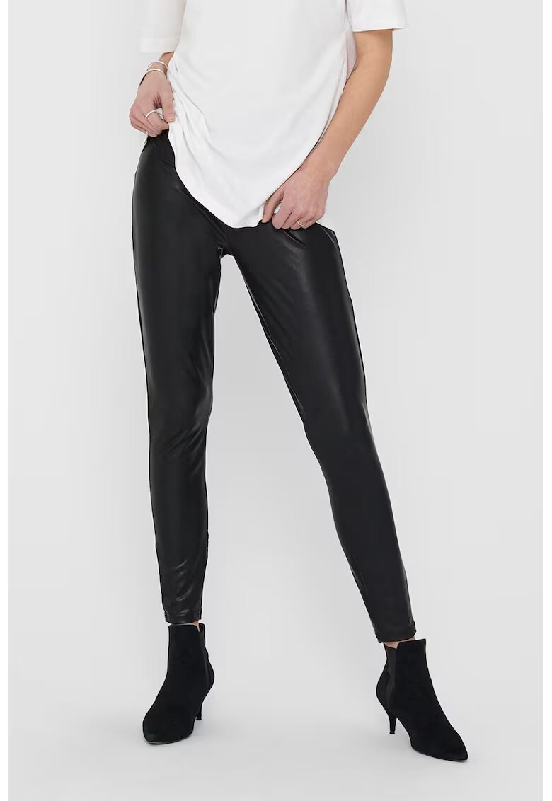 Only Colanti de piele ecologica - Negru