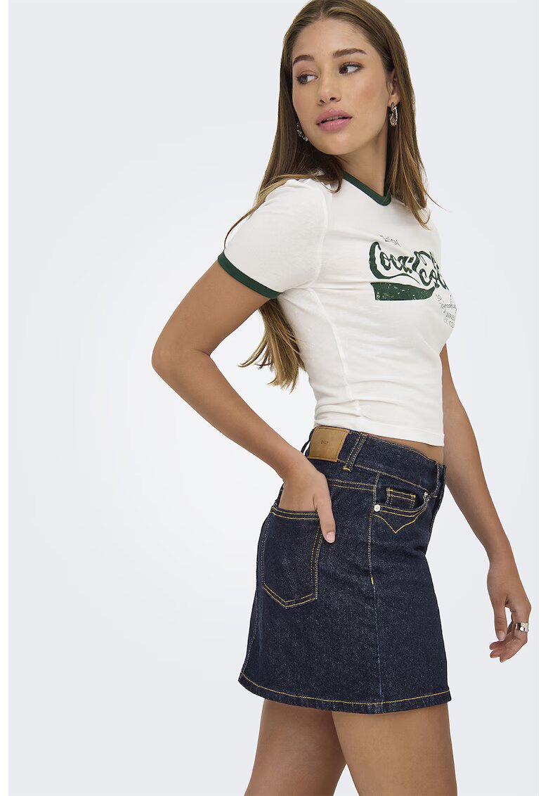 Only Fusta de denim cu talie inalta Juicy - Albastru ultramarin