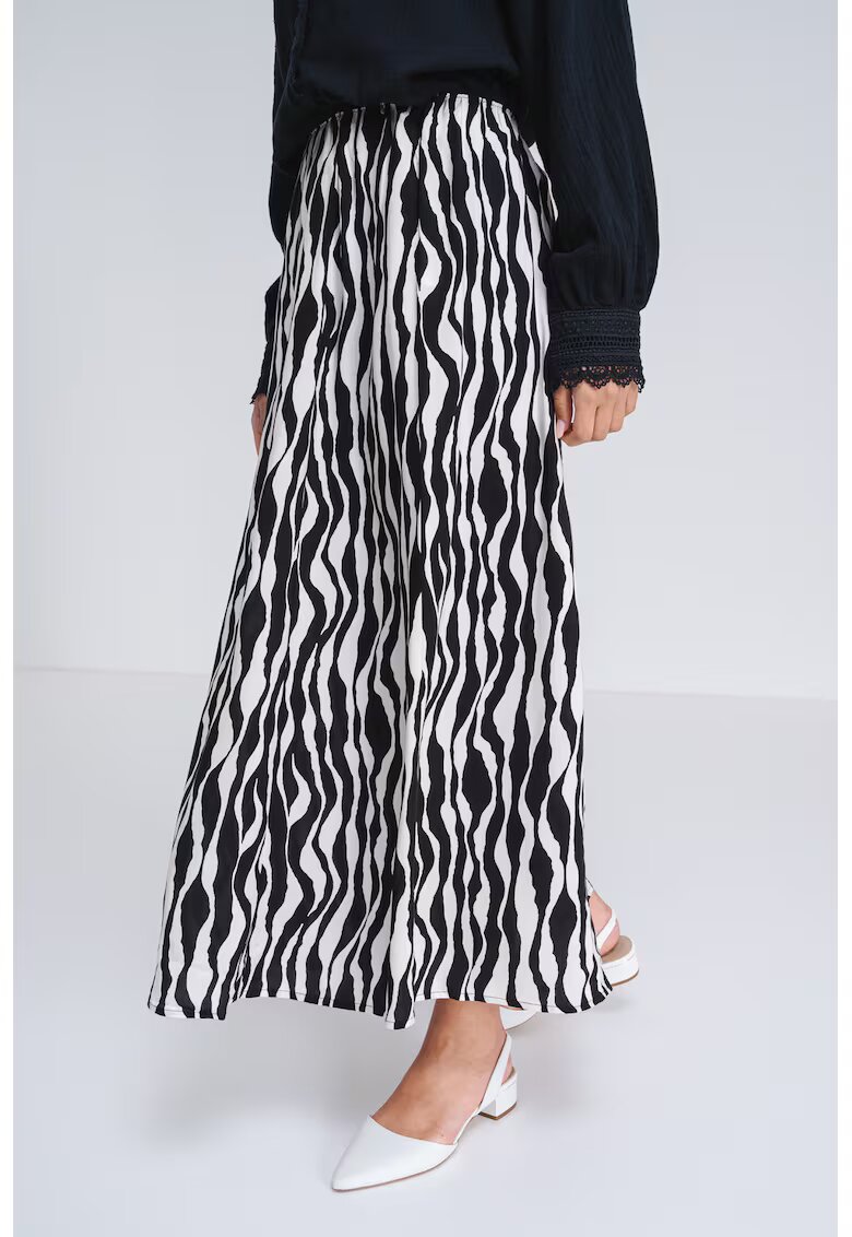 Only Fusta maxi cu model - Alb/Negru