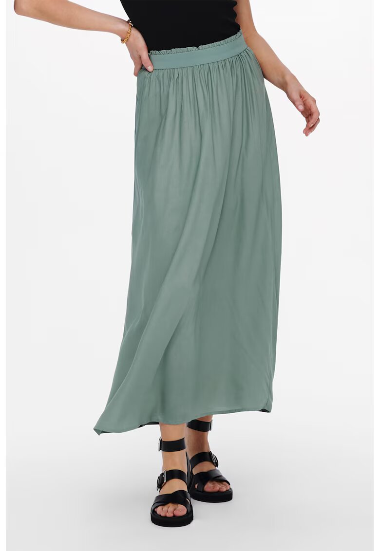 Only Fusta maxi cu talie elastica - Verde persan