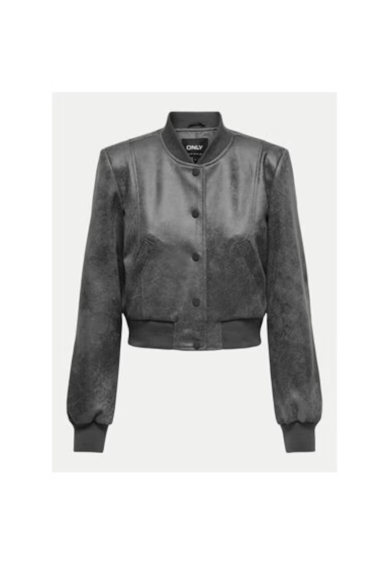 Only Geaca dama - 304518515 - Piele ecologica - Gri - Gri