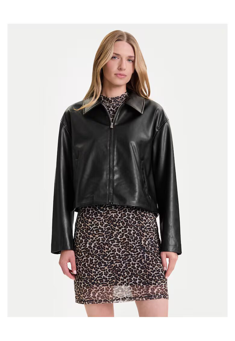 Only Geaca din imitatie de piele dama negru -