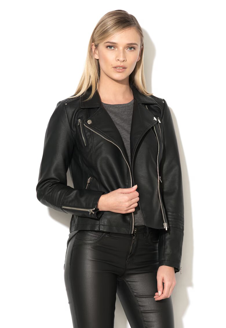Only Jacheta biker de piele ecologica Gemma - Negru