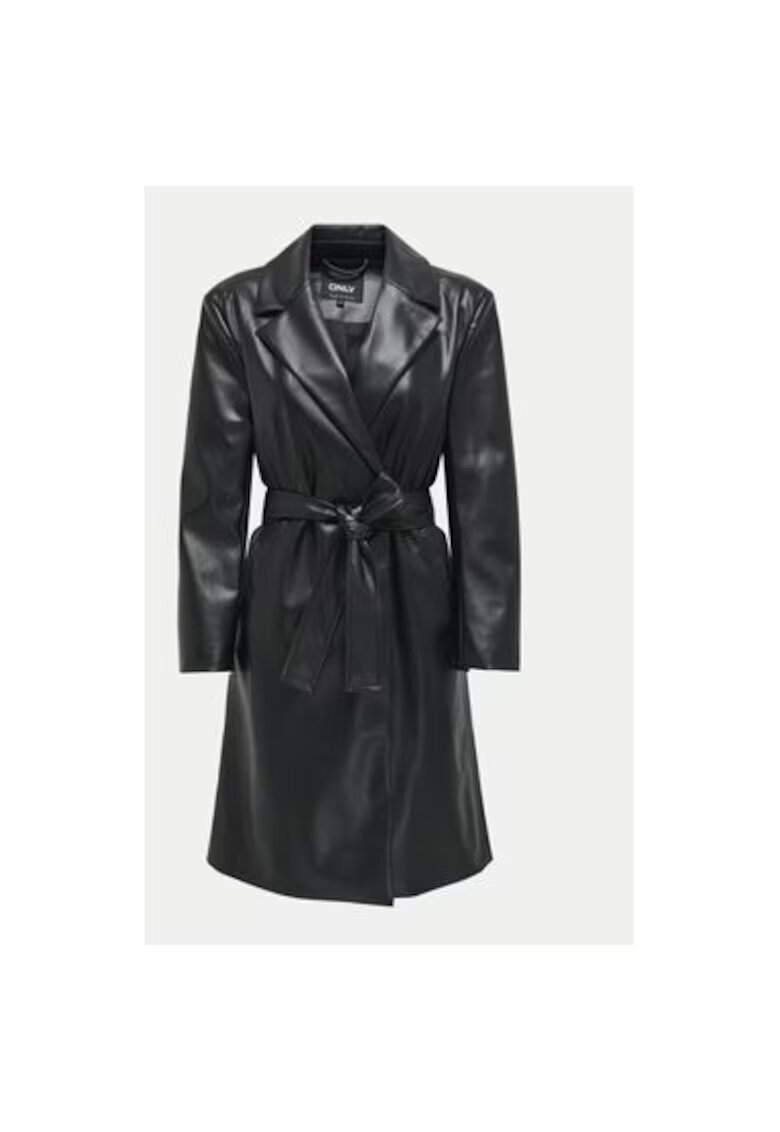 Only Palton dama - 304518492 - Piele ecologica - Negru - Negru