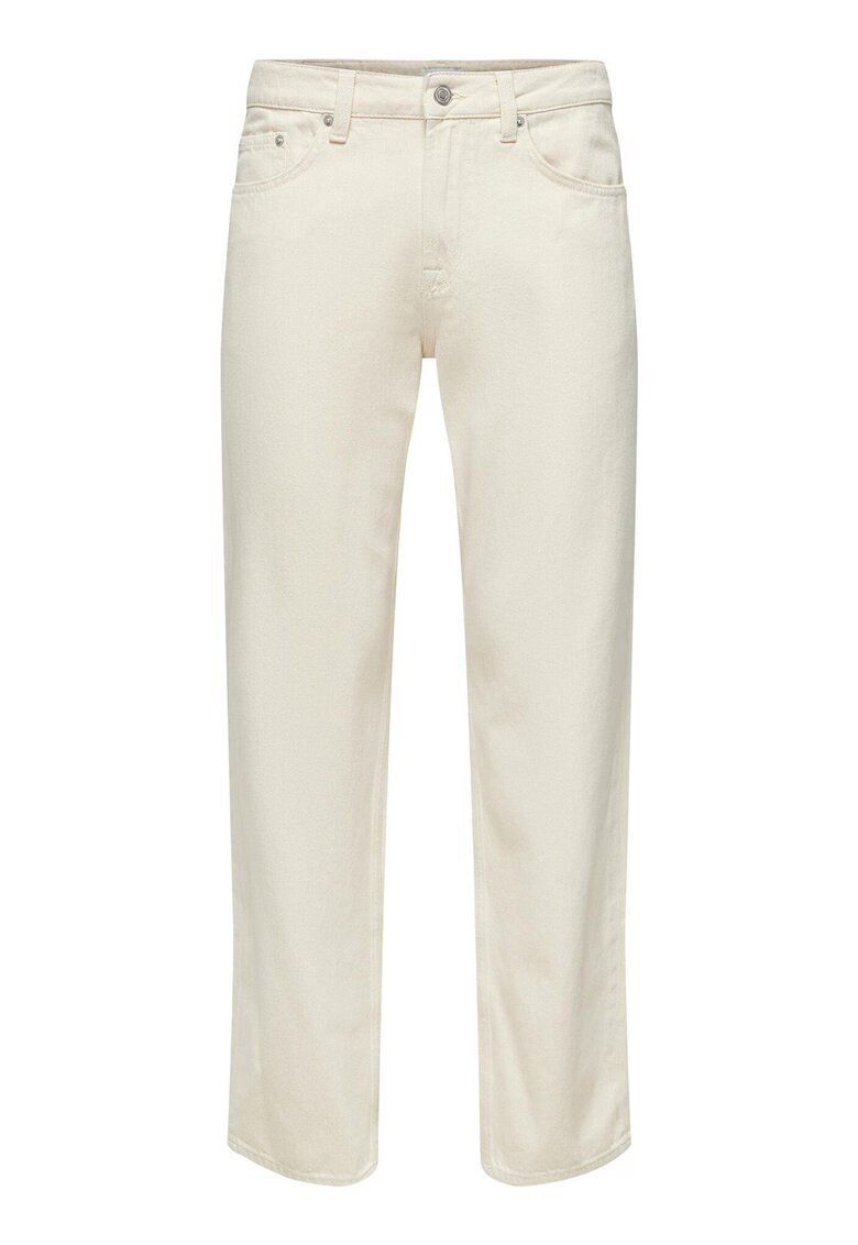 Only Pantaloni barbati Sons - 22025917 - Bumbac - Alb - Alb