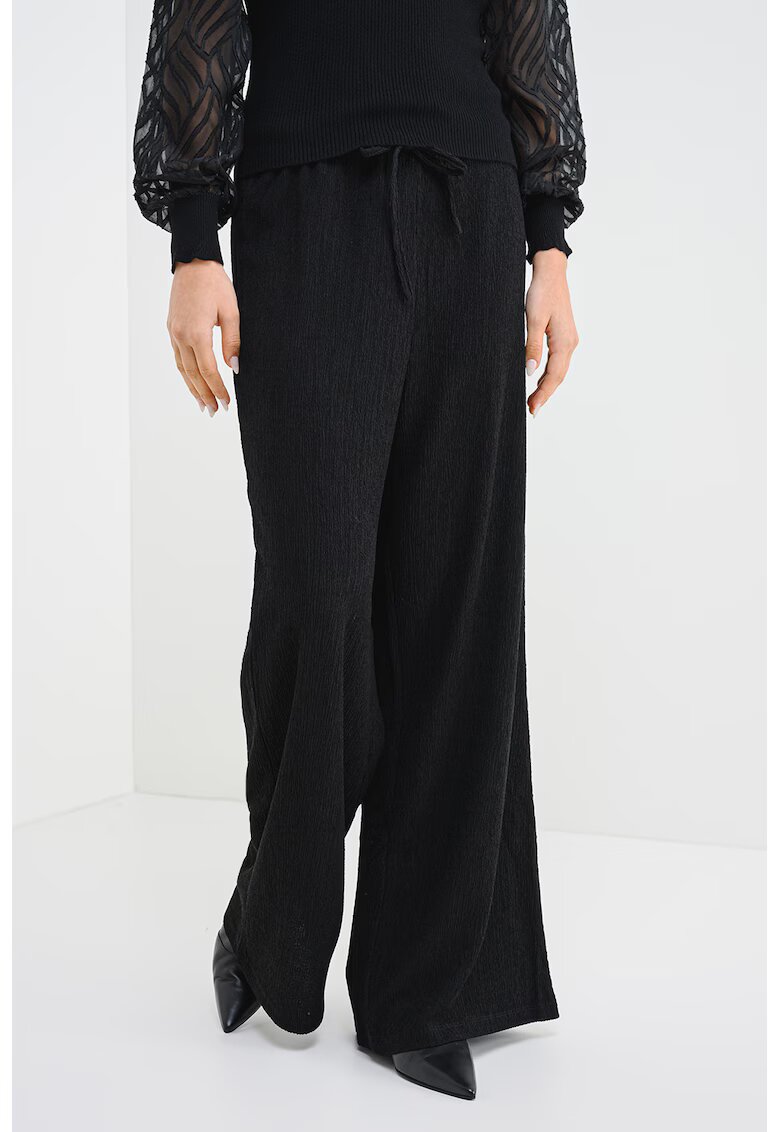 Only Pantaloni cu croiala ampla si snururi - Negru