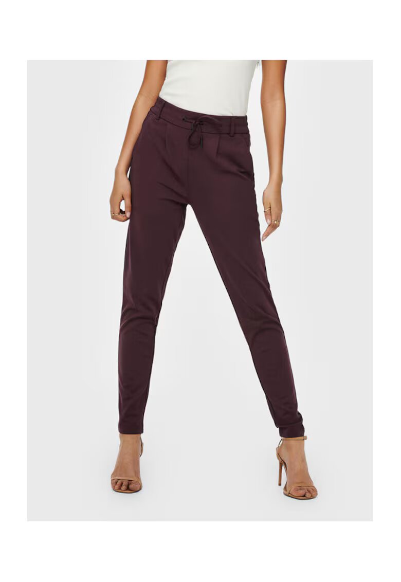 Only Pantaloni dama - bordeaux - 63% viscoza - 32% nailon - 5% elastan - Rosu
