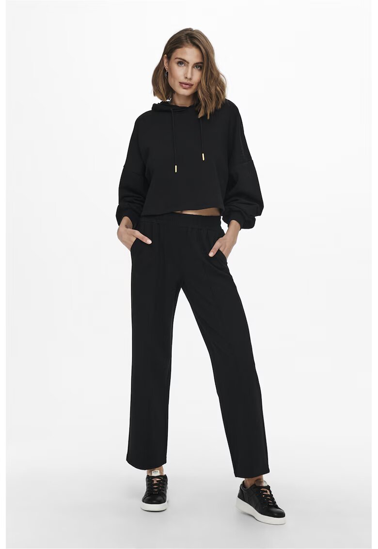 Only Pantaloni drepti cu talie inalta - Negru