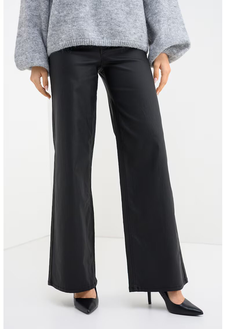 Only Pantaloni drepti cu talie medie - Negru