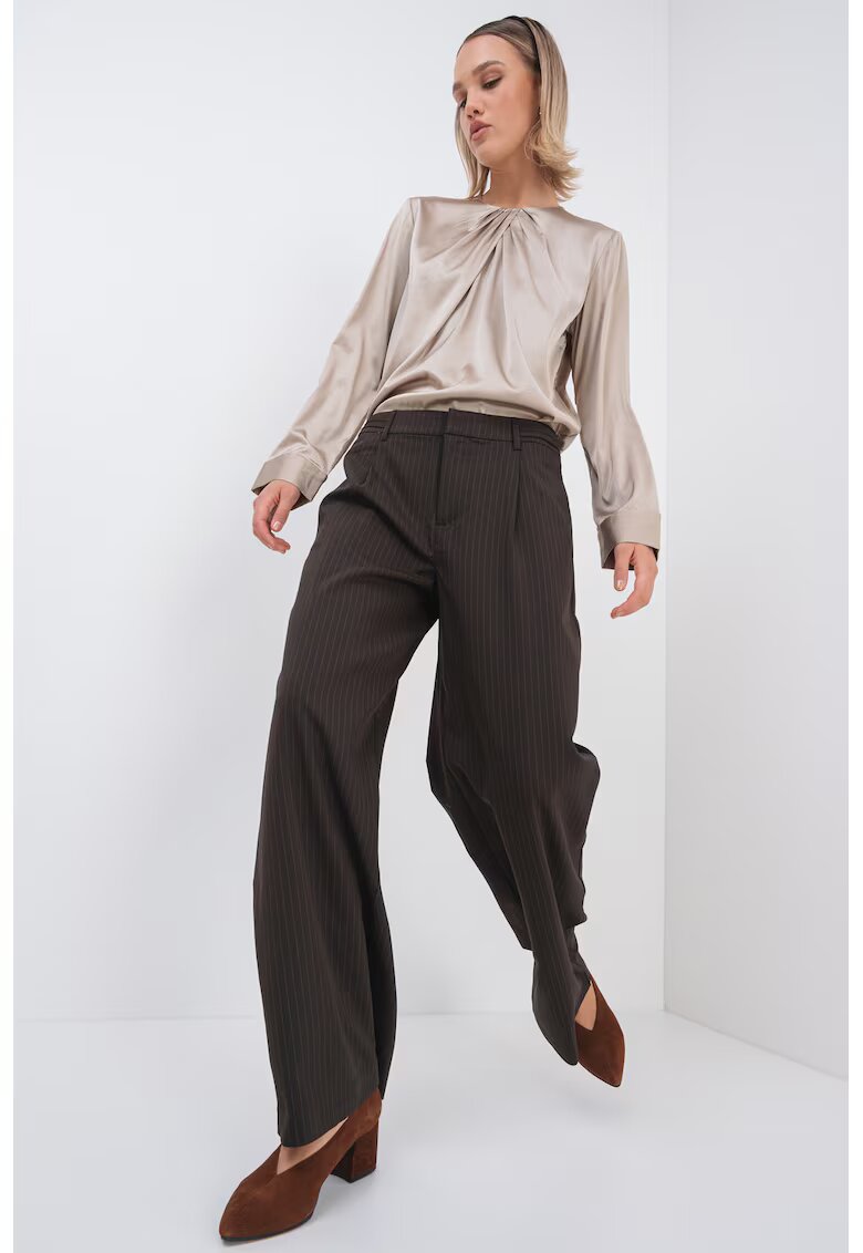 Only Pantaloni eleganti cu dungi discrete - Maro inchis