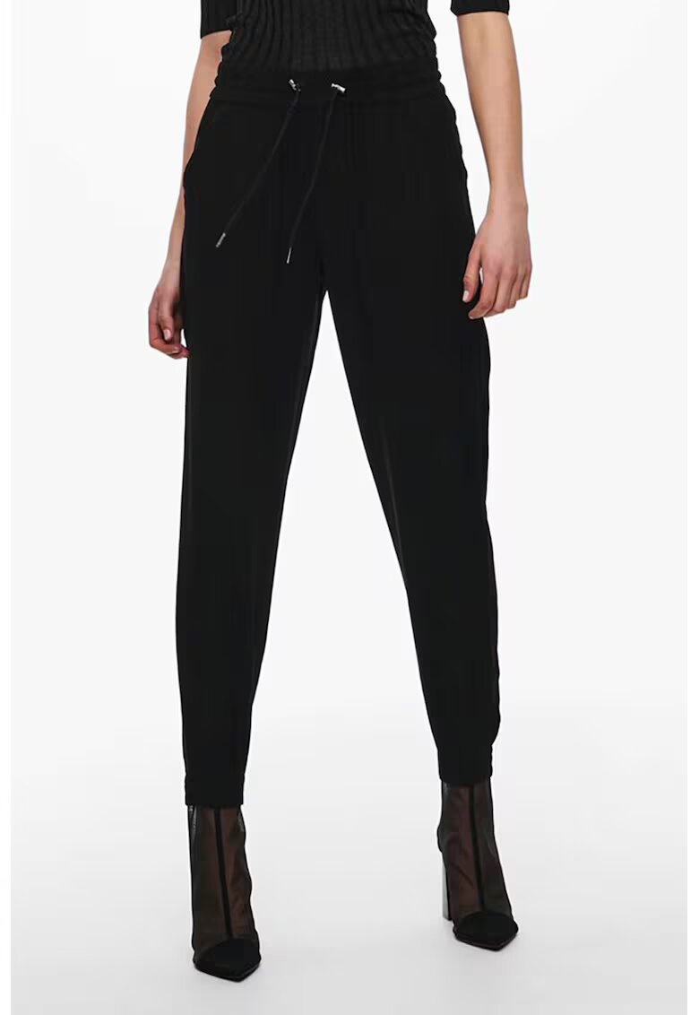 Only Pantaloni jogger conici cu mansete elastice - Negru