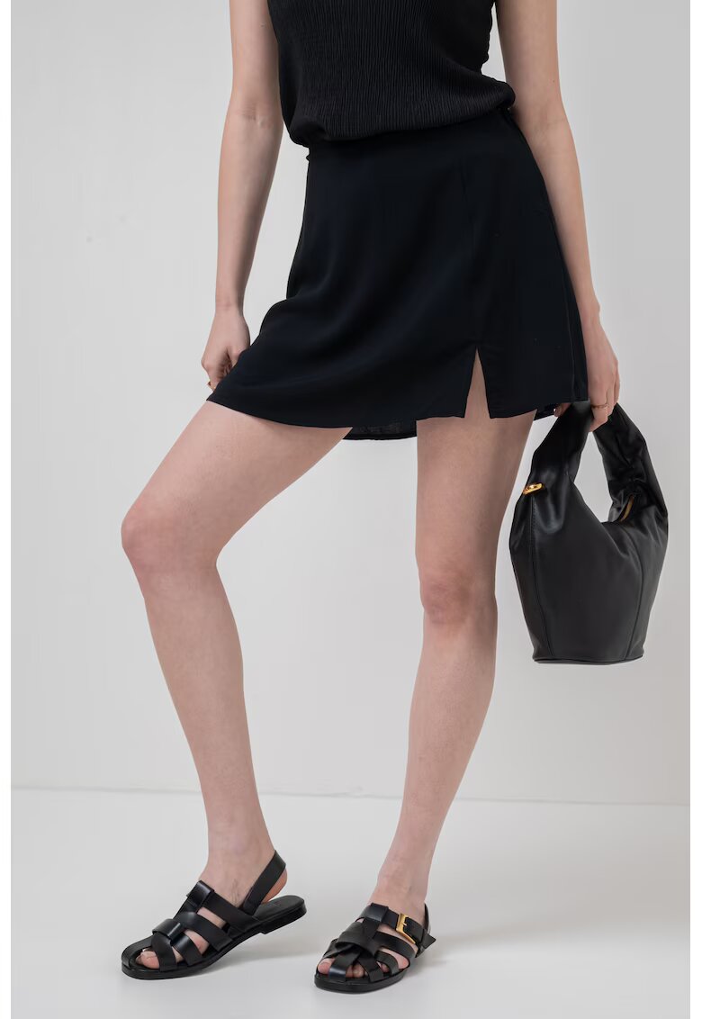 Only Pantaloni scurti cu model 2in1 si talie inalta - Negru