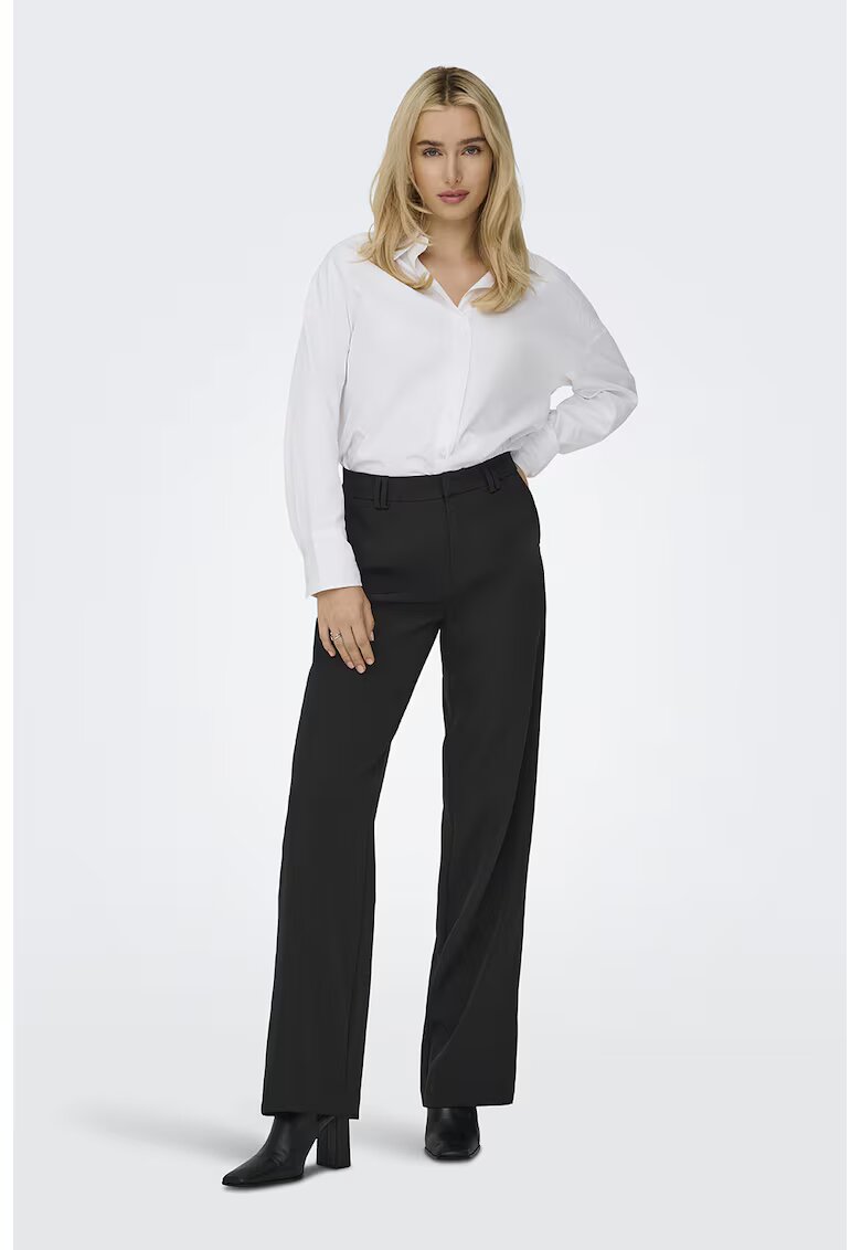 Only Pantaloni uni cu talie inalta - Negru