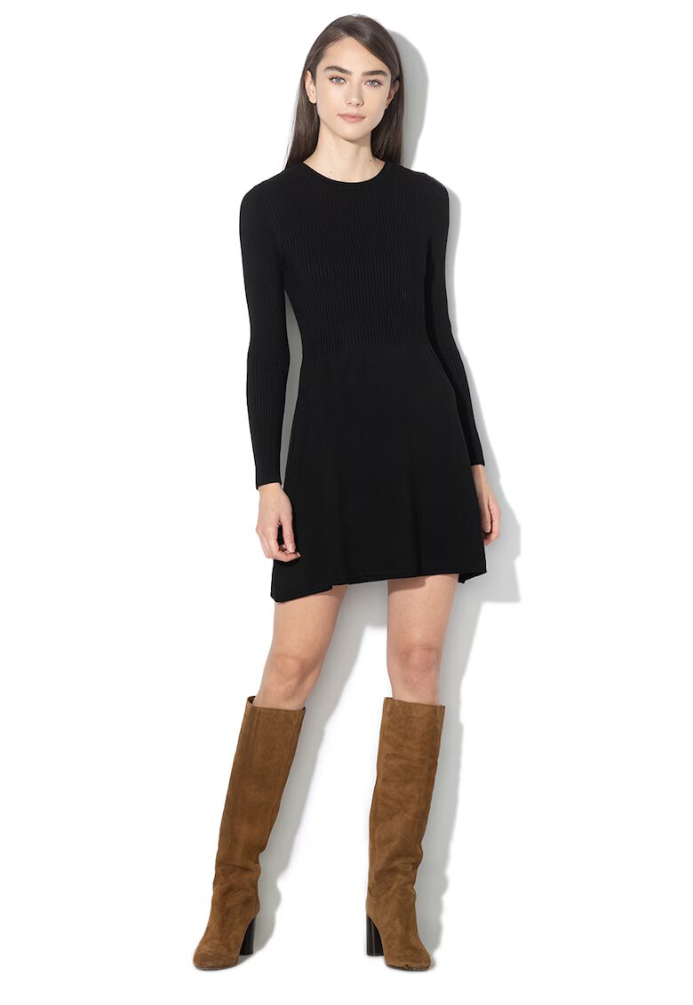 Only Rochie evazata tricotata fin Alma - Negru