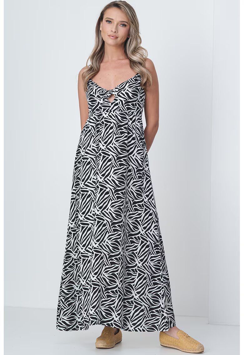 Only Rochie maxi evazata - Alb/Negru
