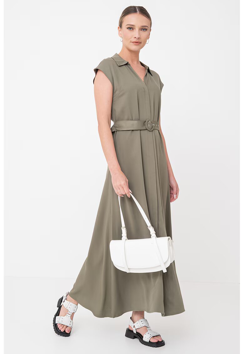Only Rochie maxi evazata - Verde masliniu