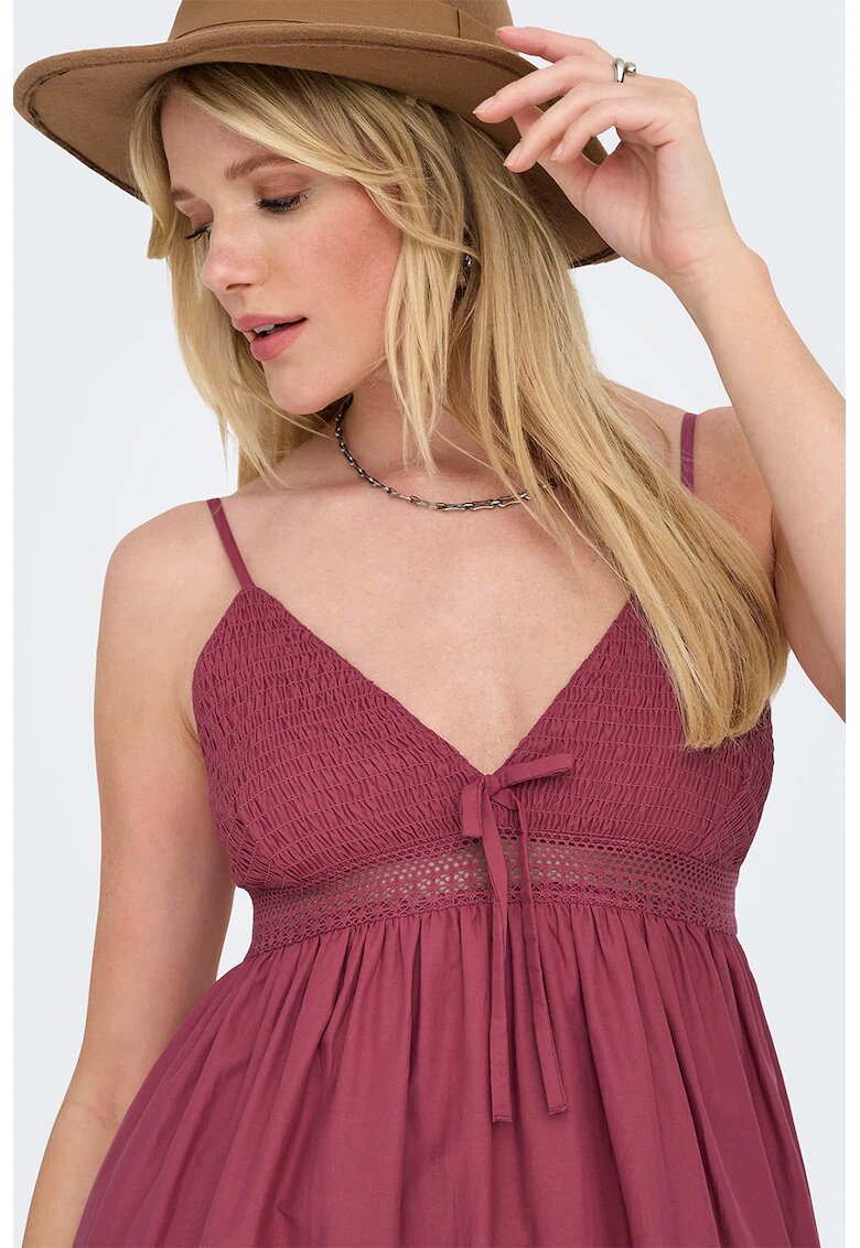 Only Rochie maxi evazata - Visiniu