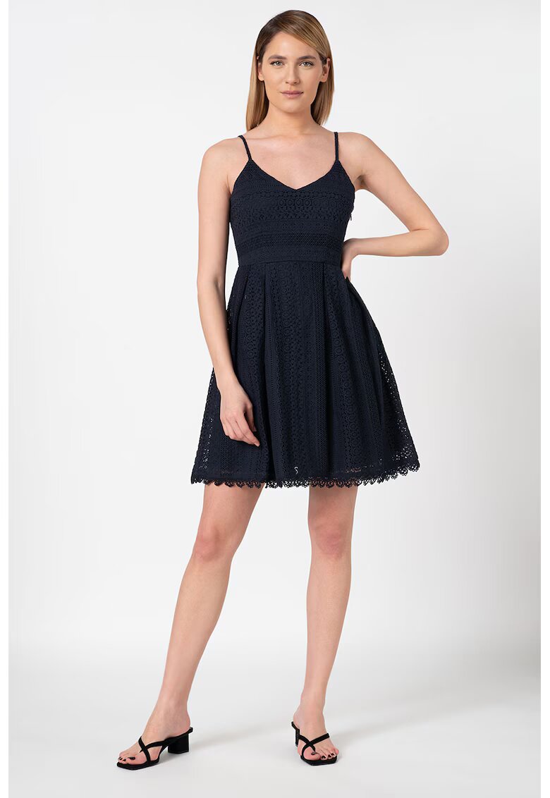 Only Rochie mini din dantela cu pliuri inversate Helena - Bleumarin