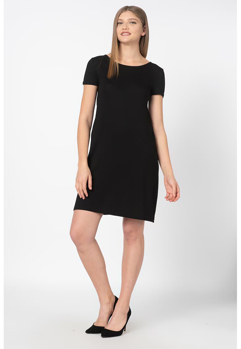 Only Rochie-tricou cu decolteu in V pe partea din spate si model - Negru