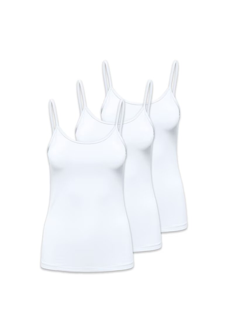 Only Set de topuri cu model uni - 3 piese - Alb