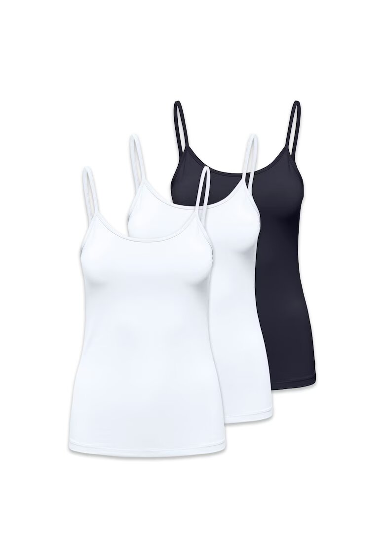 Only Set de topuri cu model uni - 3 piese - Alb/Albastru