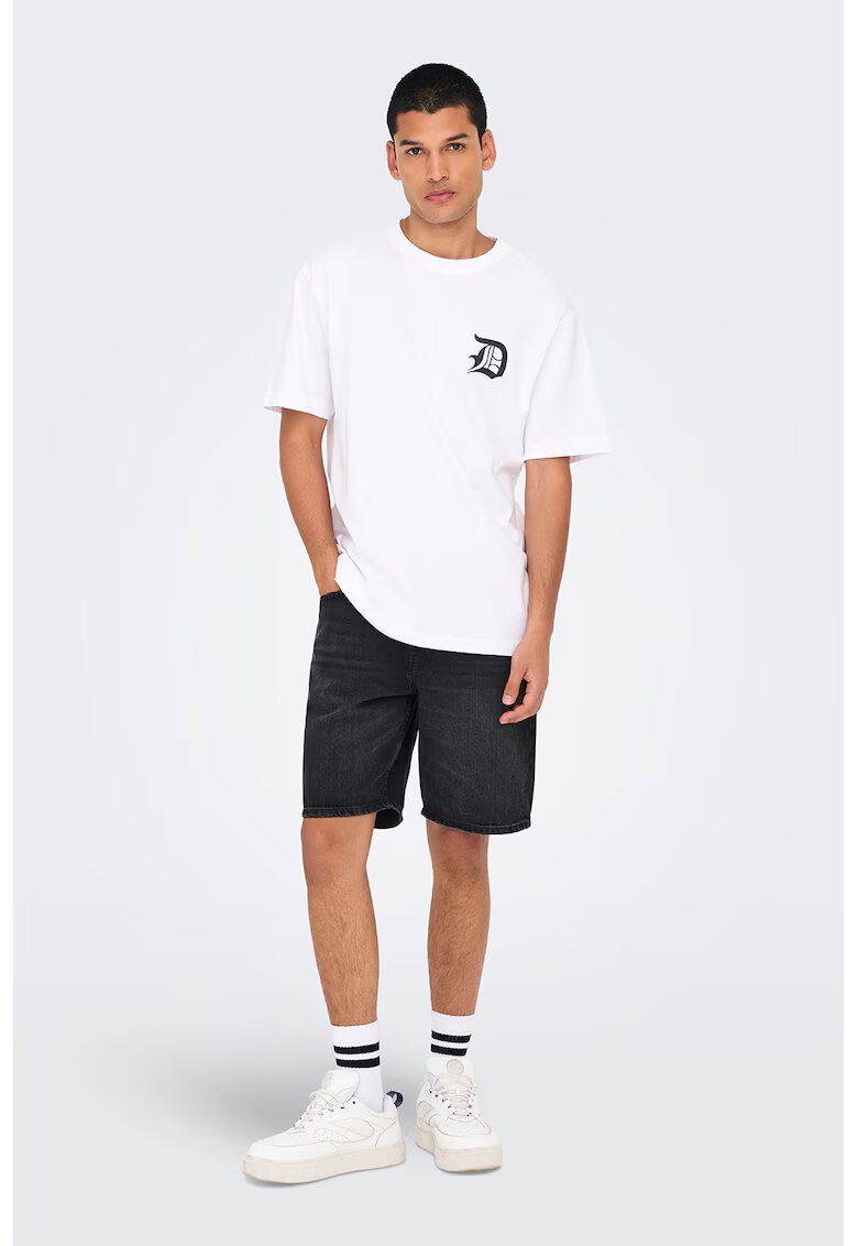 Only & sons Bermude cu talie medie si croiala lejera - Negru stins