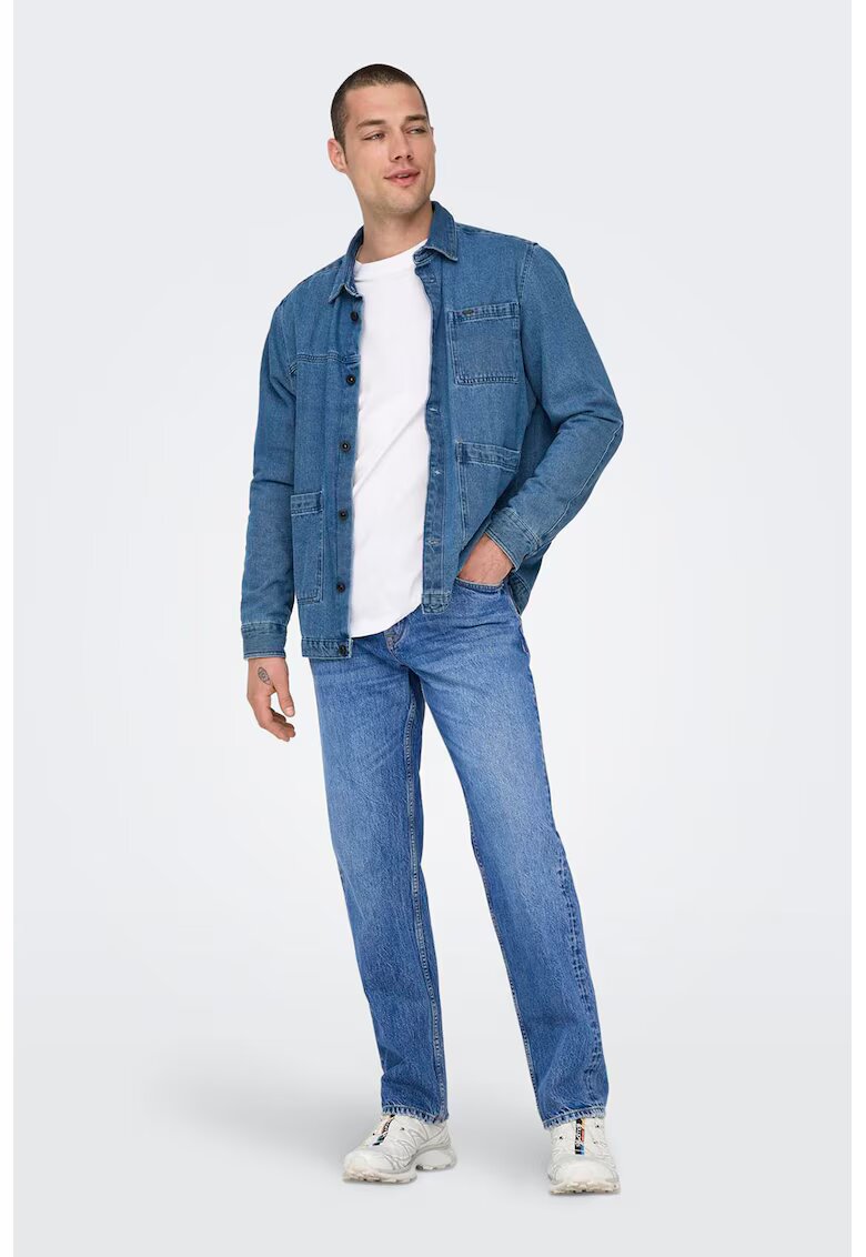 Only & sons Blugi cu talie medie - Albastru