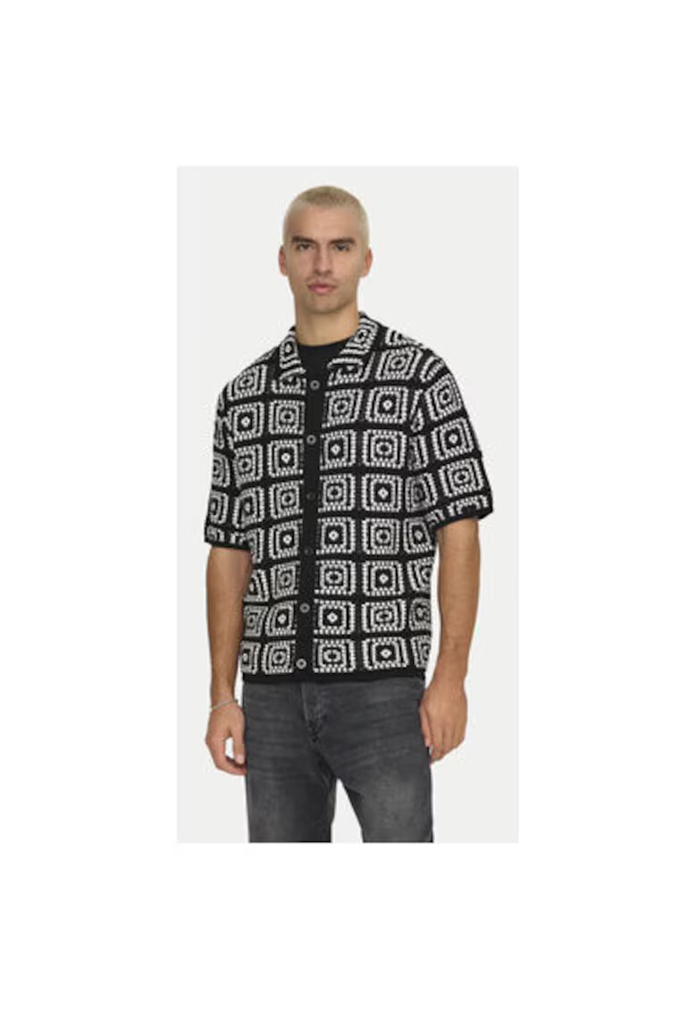 Only  Sons Camasa barbati - 305331717 - Bumbac - Negru - Negru