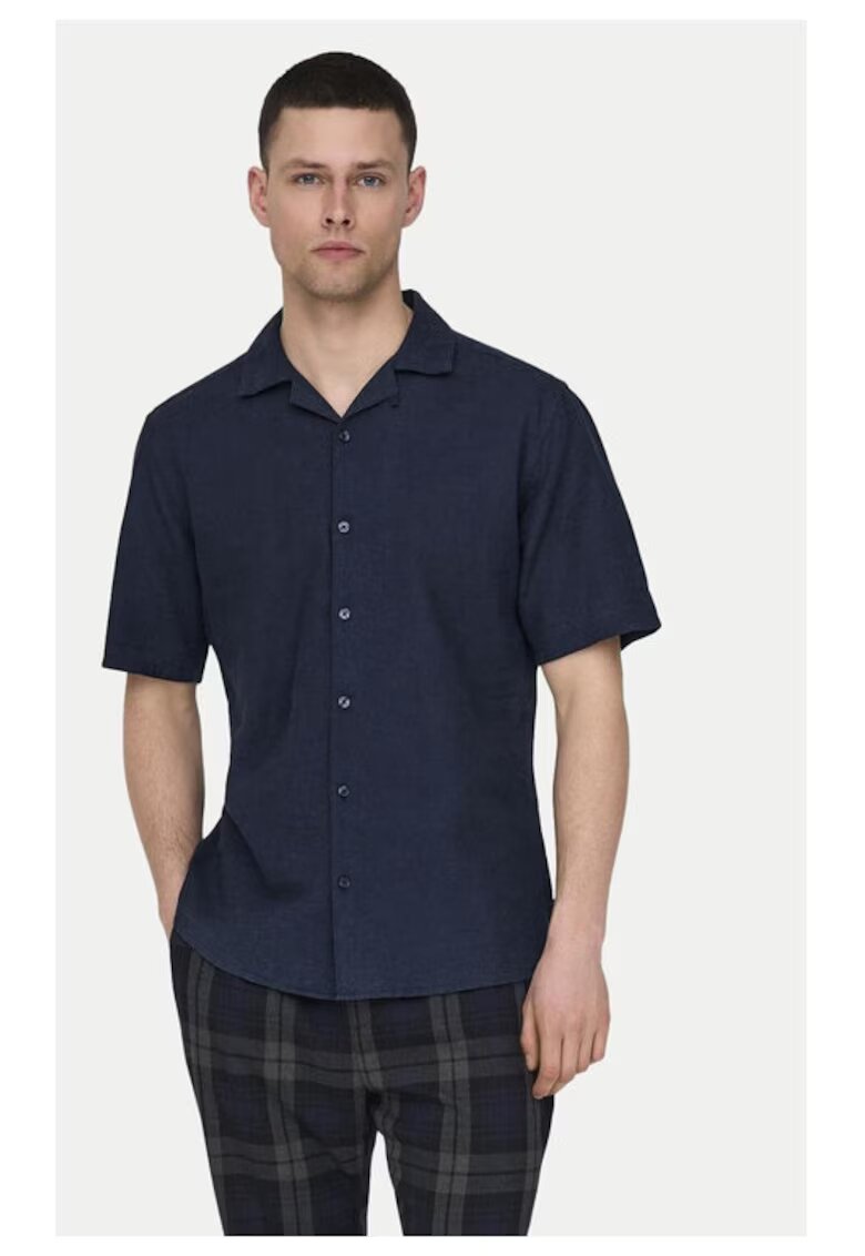 Only  Sons Camasa barbati - 60761 - Bumbac - Bleumarin