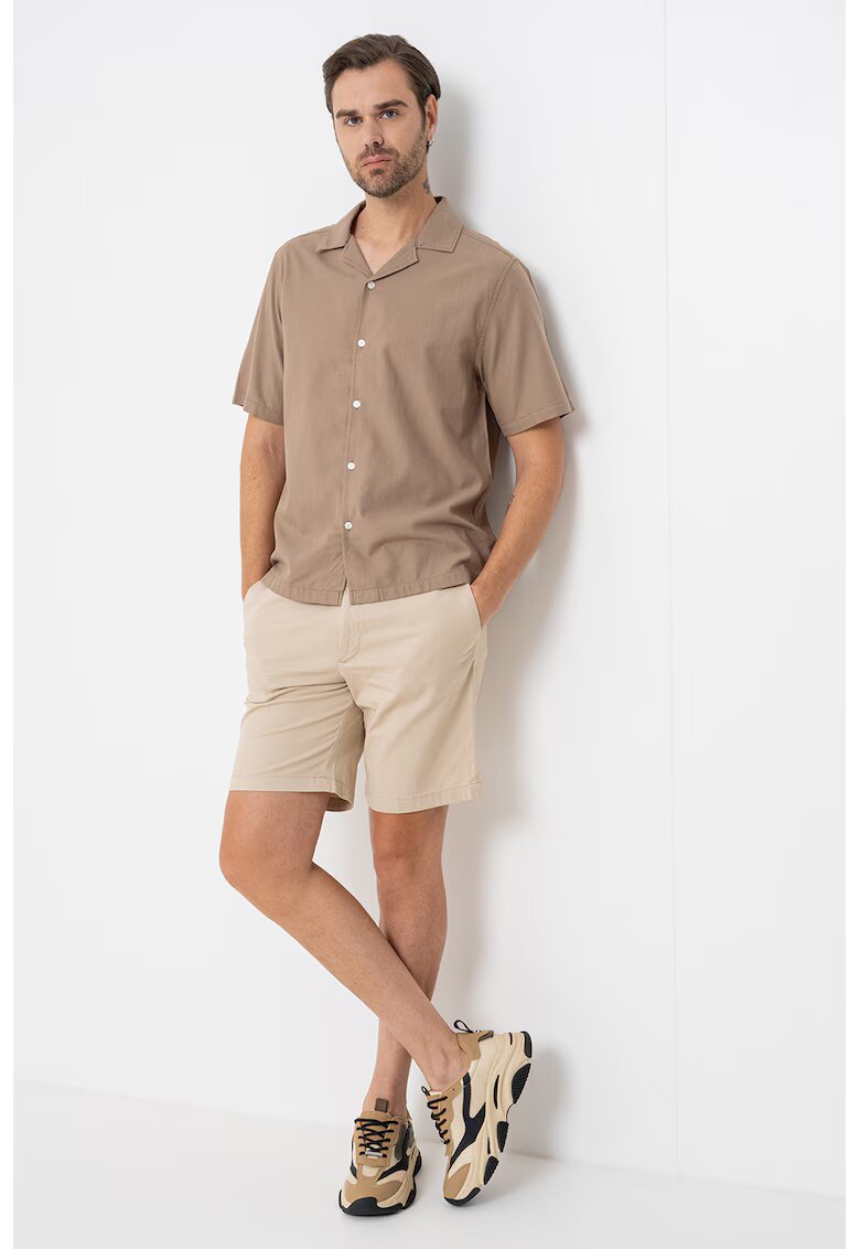 Only  Sons Camasa din bumbac si modal cu model uni - Maro taupe