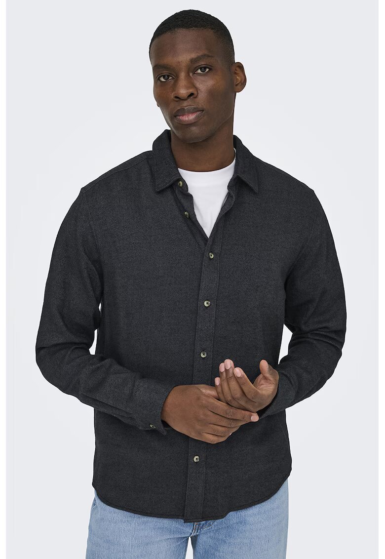 onlysons Camasa regular-fit din bumbac - Gri antracit