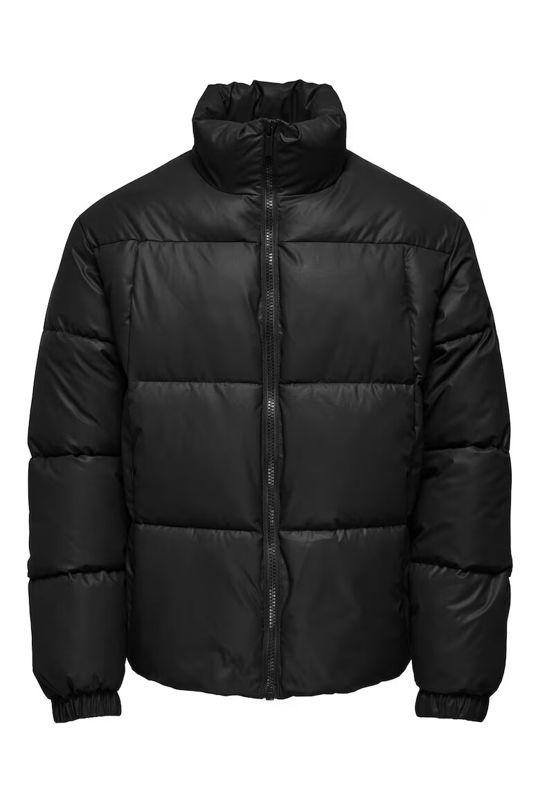 Only  Sons Jacheta matlasata guler inalt - maneci lungi - Negru stins