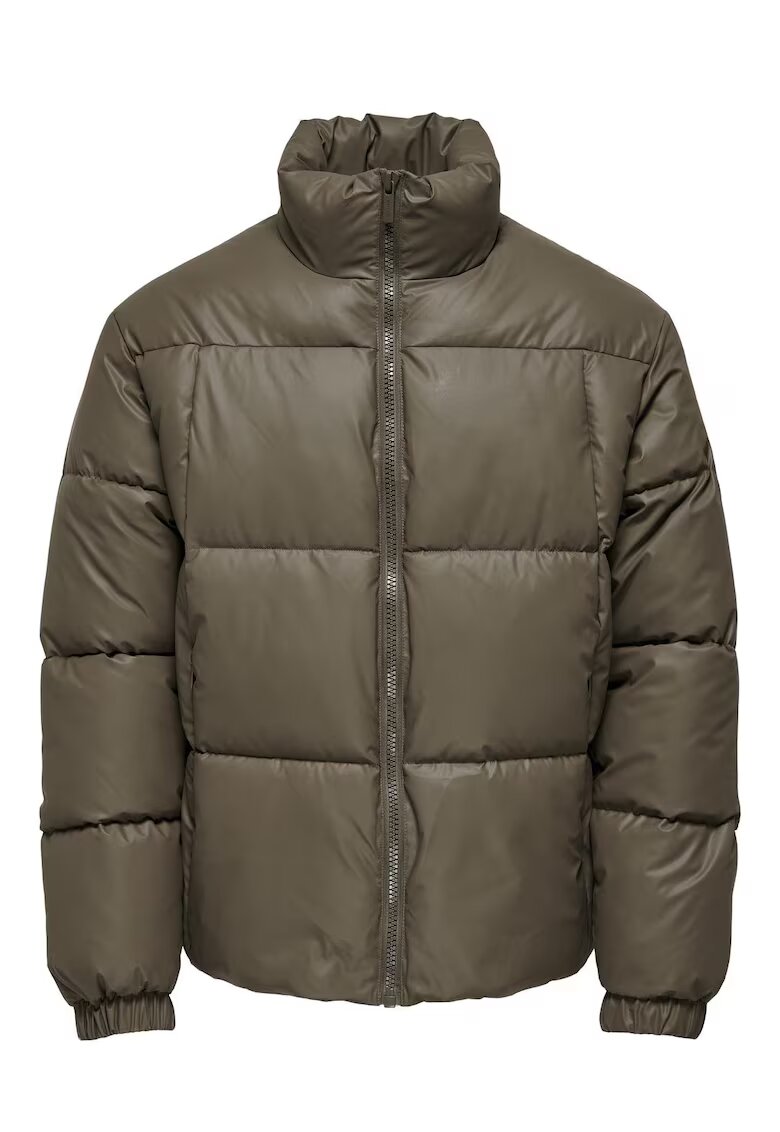 Only  Sons Jacheta matlasata guler inalt - maro deschis - textil - Maro deschis